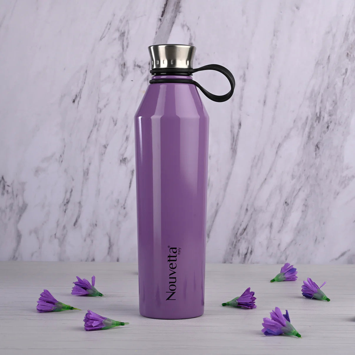 Nouvetta - Glitter Double Wall Bottle 750 Ml - Grey