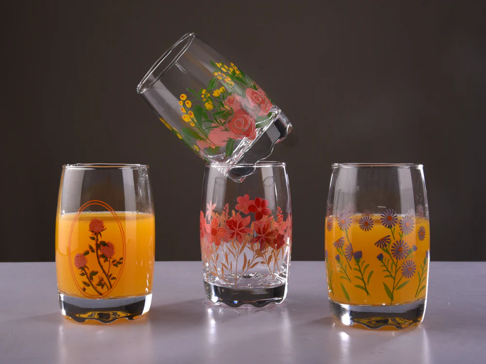 Sanjeev Kapoor - Decor Printed Glass Set Of 6 Pc 265Ml- With Brown Box