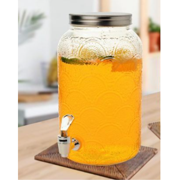Sanjeev Kapoor - Cuba Glass Round Dispenser - 4L