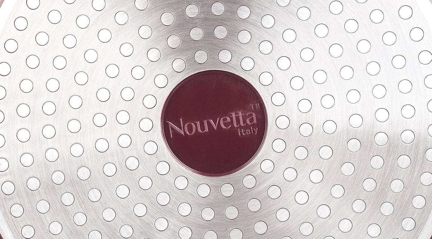 Nouvetta - Diecast 1 Pc Kadai With Lid 26 CM Red & Black