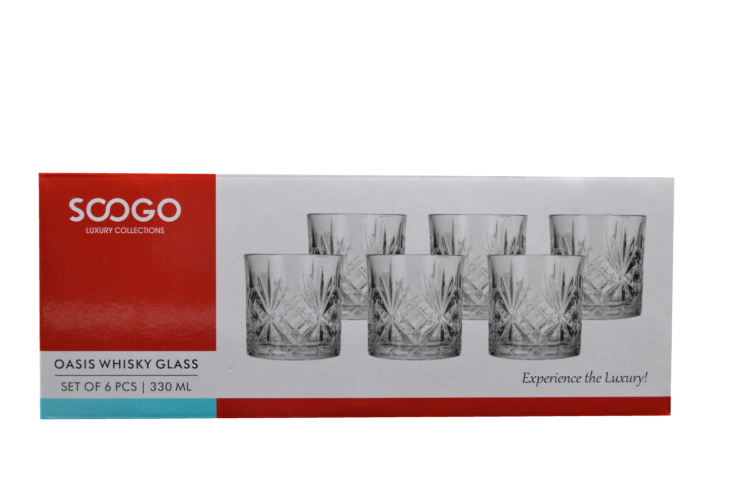 Sanjeev Kapoor - OASIS WHISKY GLASS SET OF 6 PC 330 ML- WITH GIFT BOX