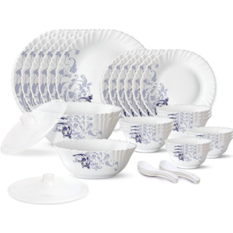 Sanjeev Kapoor - 72PC WHITE FESTON SHAPE DINNER SET- WITH POLYFOAM GIFT BOX