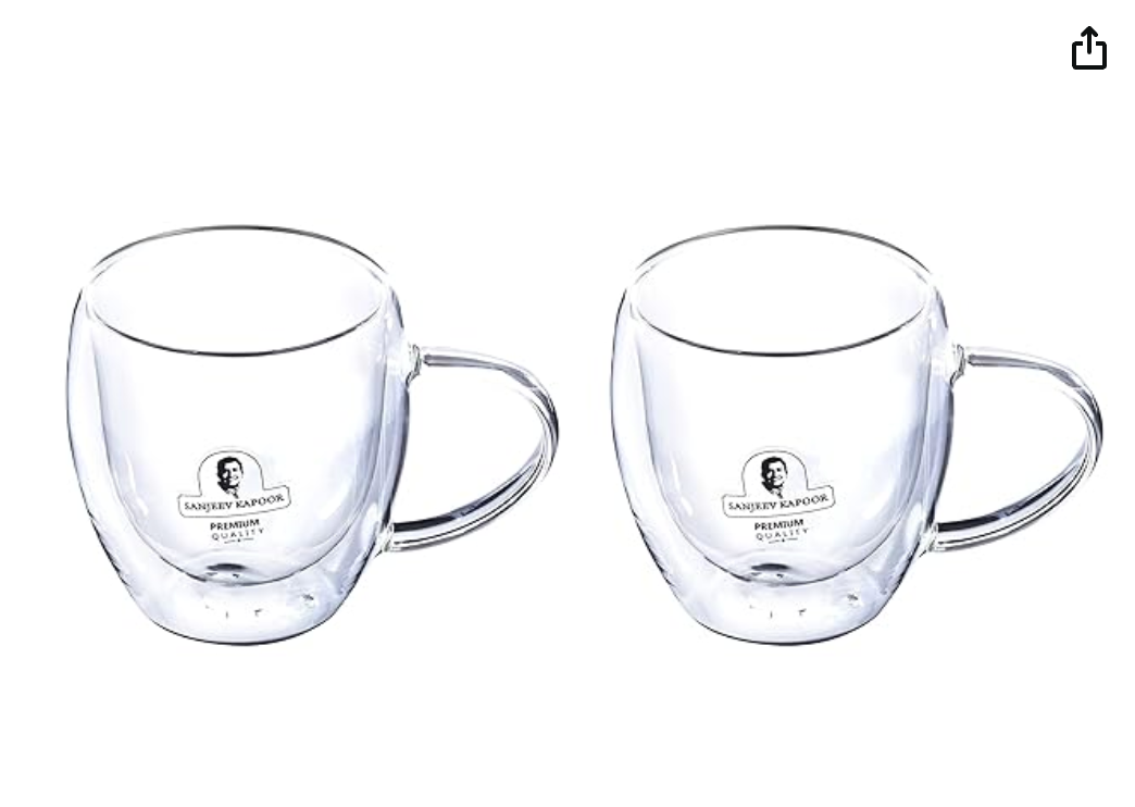 Sanjeev Kapoor - Queenstown Double Wall Cup Set Of 2 Pcs 250 Ml- With Gift Box