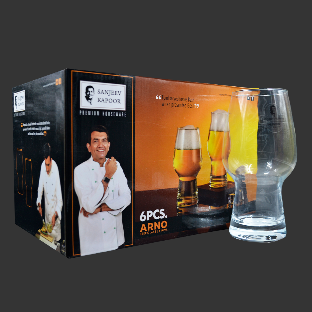 Sanjeev Kapoor - Arno Beer Glass Set Of 6Pcs 440Ml