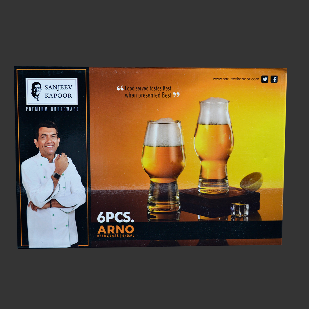 Sanjeev Kapoor - Arno Beer Glass Set Of 6Pcs 440Ml