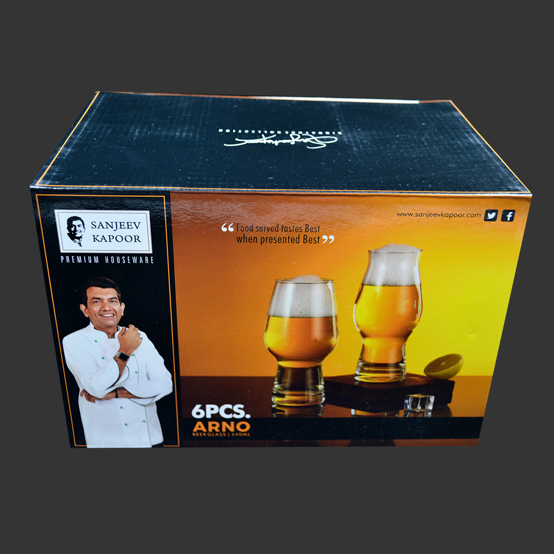 Sanjeev Kapoor - Arno Beer Glass Set Of 6Pcs 440Ml