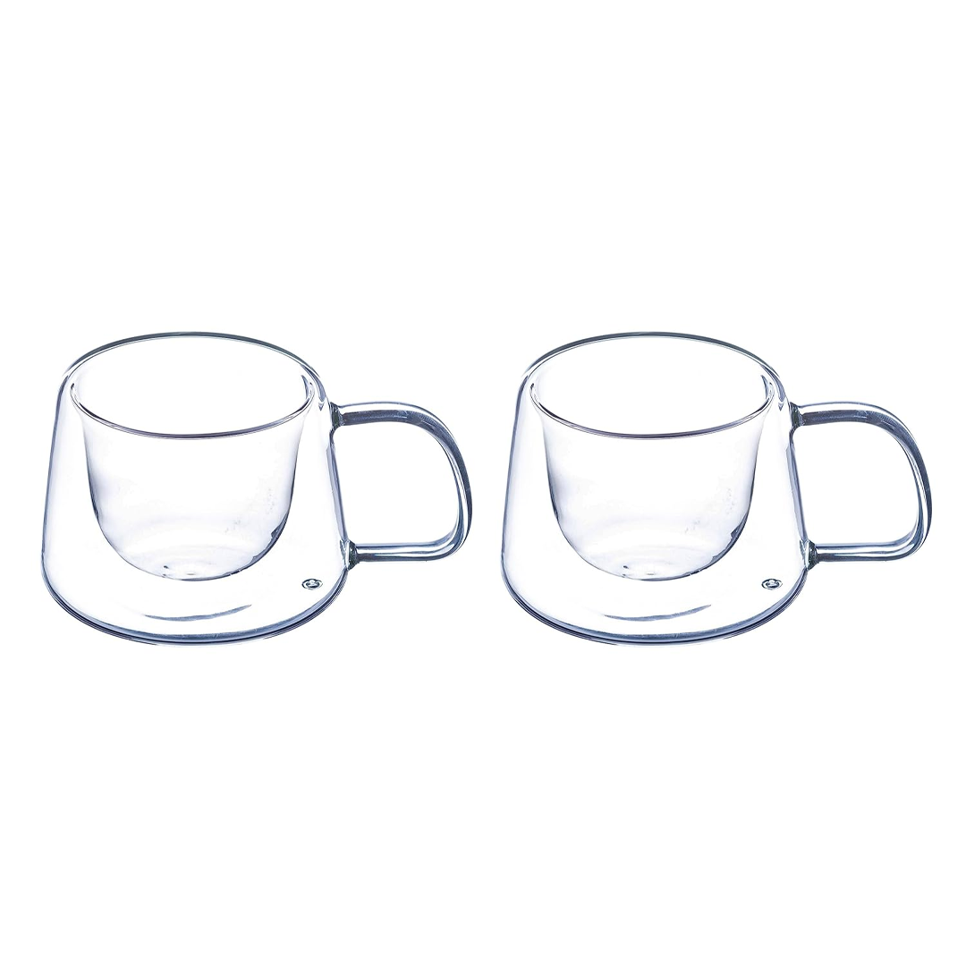 Sanjeev Kapoor - Belgium Double Wall Glass Cup Set Of 2 Pcs 200 Ml- With Gift Box