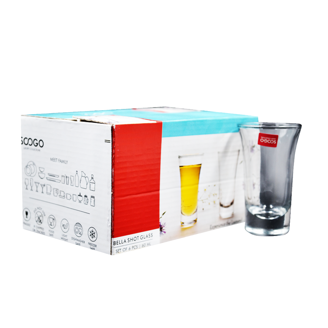 Sanjeev Kapoor - Bella Shot Glass Set Of 6 Pcs 60Ml- With Color Box