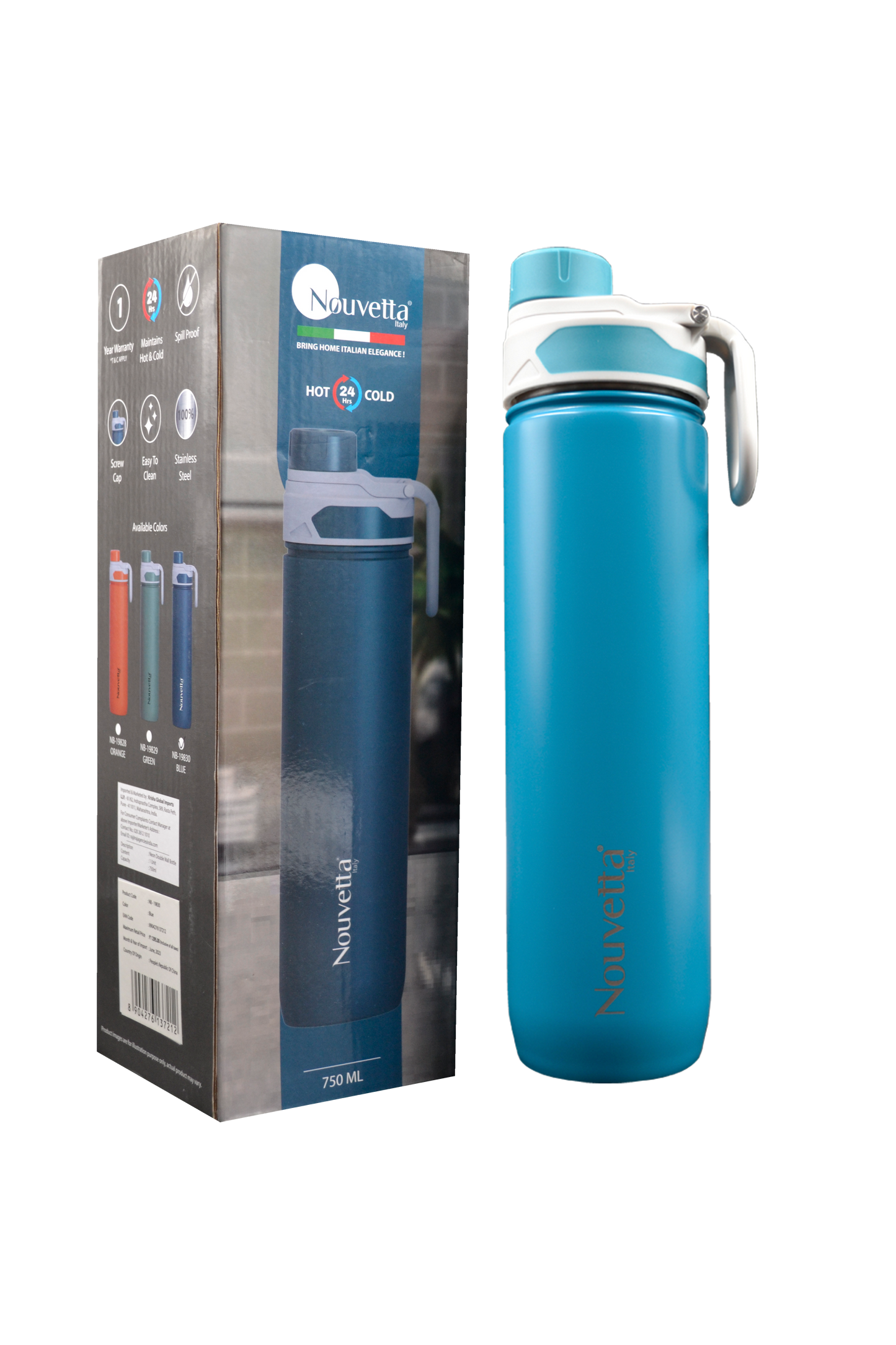 Nouvetta - Neon Double Wall Bottle 750 Ml - Blue