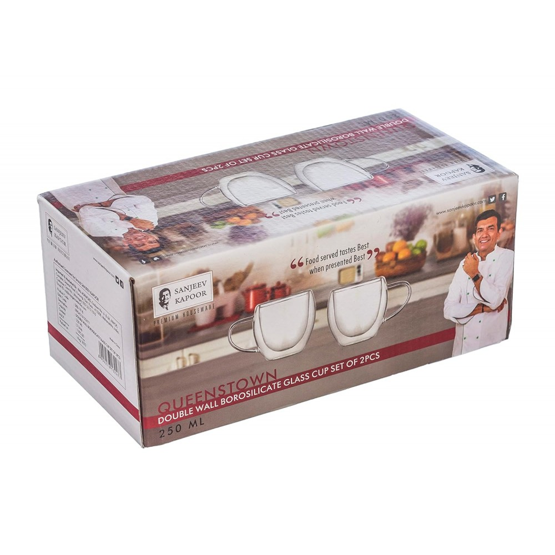 Sanjeev Kapoor - Queenstown Double Wall Cup Set Of 2 Pcs 250 Ml- With Gift Box