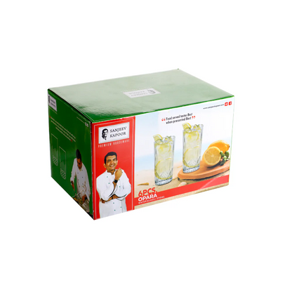 Sanjeev Kapoor - Opara 6 Pcs Water Glass Set 290 Ml- With Gift Box