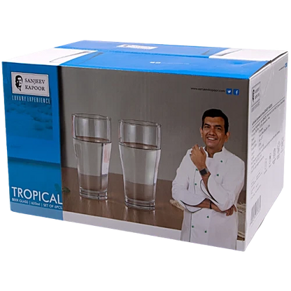 Sanjeev Kapoor - Tropical Beer Glass Set Of 6 Pcs 620Ml With Gift Box