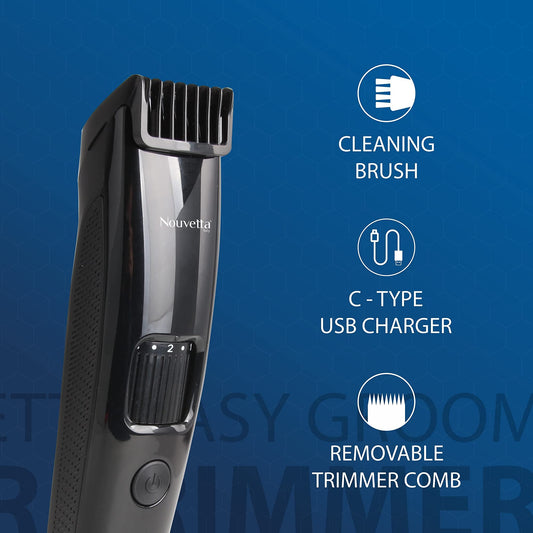 Nouvetta - Easy Groom Cordless Hair Trimmer - Black