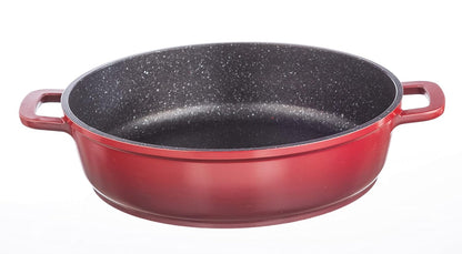 Nouvetta - Diecast 1 Pc Kadai With Lid 26 CM Red & Black