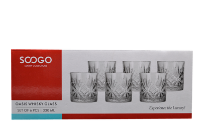 Sanjeev Kapoor - OASIS WHISKY GLASS SET OF 6 PC 330 ML- WITH GIFT BOX