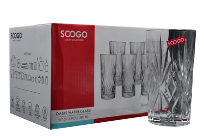 Sanjeev Kapoor - OASIS WATER GLASS SET OF 6 PC 260 ML- WITH GIFT BOX