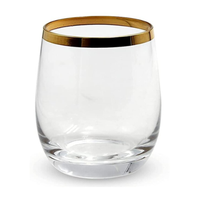 Sanjeev Kapoor - Pecos Glass Set of 6PC with Platinum Rim - Whisky Glasses350ML