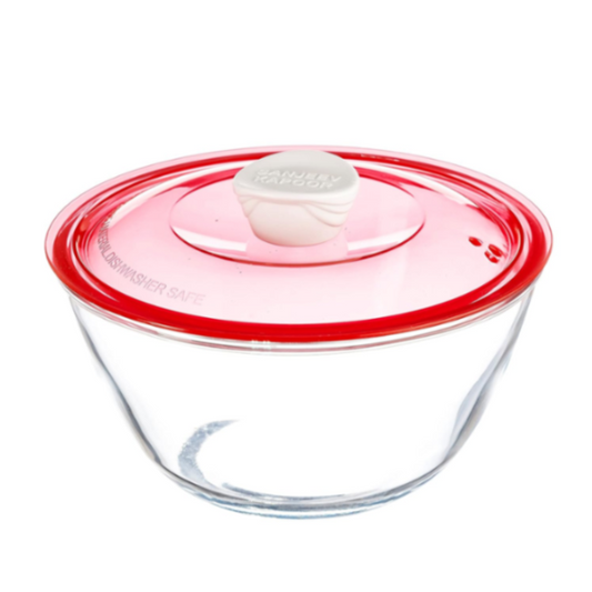 Sanjeev Kapoor - KINGSTON HIGH BOROSILICATE MIXING BOWL 1 PC 1000 ML - Red Lid- WITH GIFT BOX