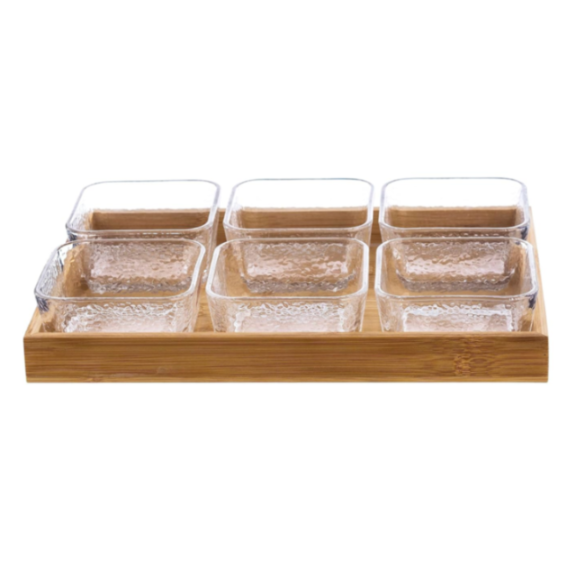 Sanjeev Kapoor - MARINO BOWL & TRAY SET OF 7PCS 270ML- HAMMERED