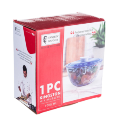 Sanjeev Kapoor - KINGSTON HIGH BOROSILICATE MIXING BOWL 1 PC 1000 ML - Blue Lid - WITH GIFT BOX