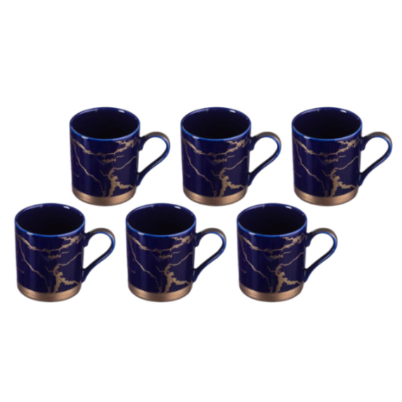 Yamasin Japan - 6 PCS MUG SET SHINE DARK BLUE+MATT GO