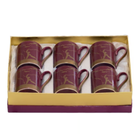 Yamasin Japan - 6 MUG SET SHINE AMARANTH+MATT GOLD