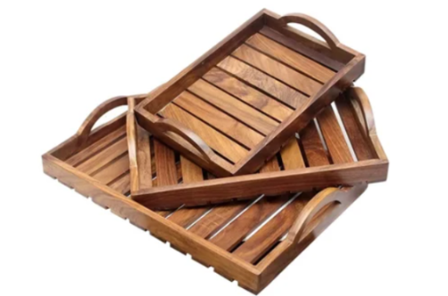 Yamasin Japan - 3 PCS RECTANGLE WOODEN TRAY