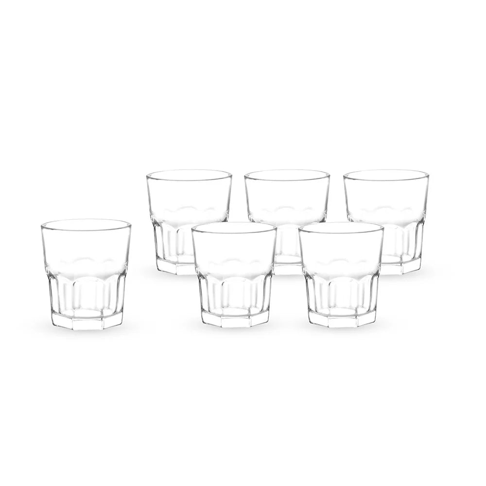 Sanjeev Kapoor - Melbourne Rock Glass Set Of 6 Pcs 350Ml With Gift Box