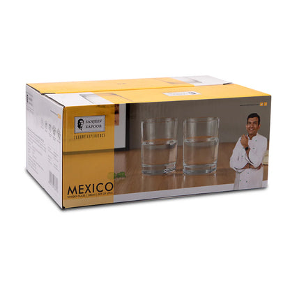 Sanjeev Kapoor - Mexico 6 Pc Whisky Glass 385 Ml- With Gift Box