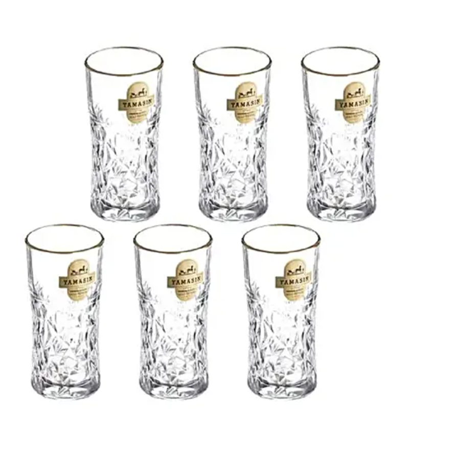 Sanjeev Kapoor - Morocco Juice Glass 230 Ml Set Of 6 Pcs- With Gold Line