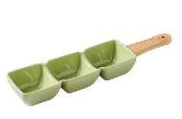 Yamasin Japan - PYRAMID 1 PC SNACK DISH - LIGHT GREEN -WITH GIFT BOX