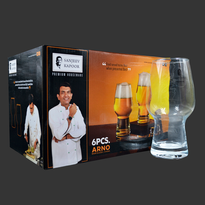 Sanjeev Kapoor - Arno Beer Glass Set Of 6Pcs 440Ml