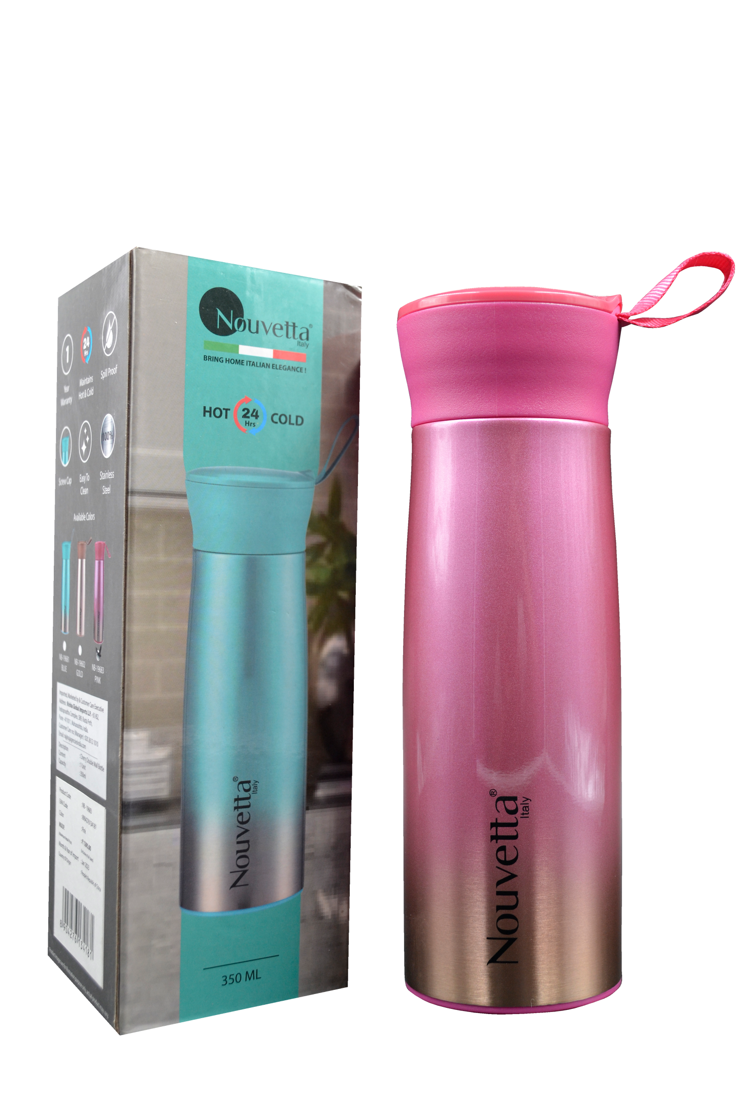 Nouvetta - Cherry Double Wall Bottle 350 Ml - Pink