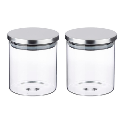 Sanjeev Kapoor - Classic Borosilicate Round Jar Set Of 2Pcs 700Ml- With Gift Box