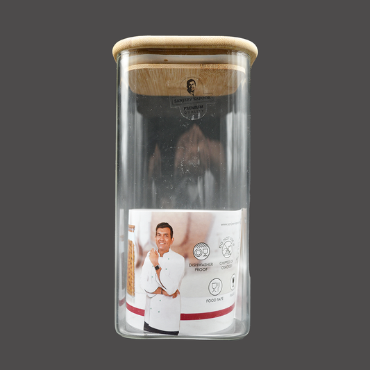 Sanjeev Kapoor - Delight High Borosilicate Square Jar 1600 Ml- With Gift Box