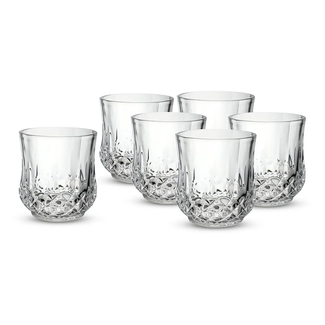 Sanjeev Kapoor - Diamond 6 Pcs Whisky Glass Set 330 Ml- With Gift Box