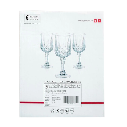 Sanjeev Kapoor - Diamond Goblet 150 Ml Set Of 4 Pcswith Gift Box