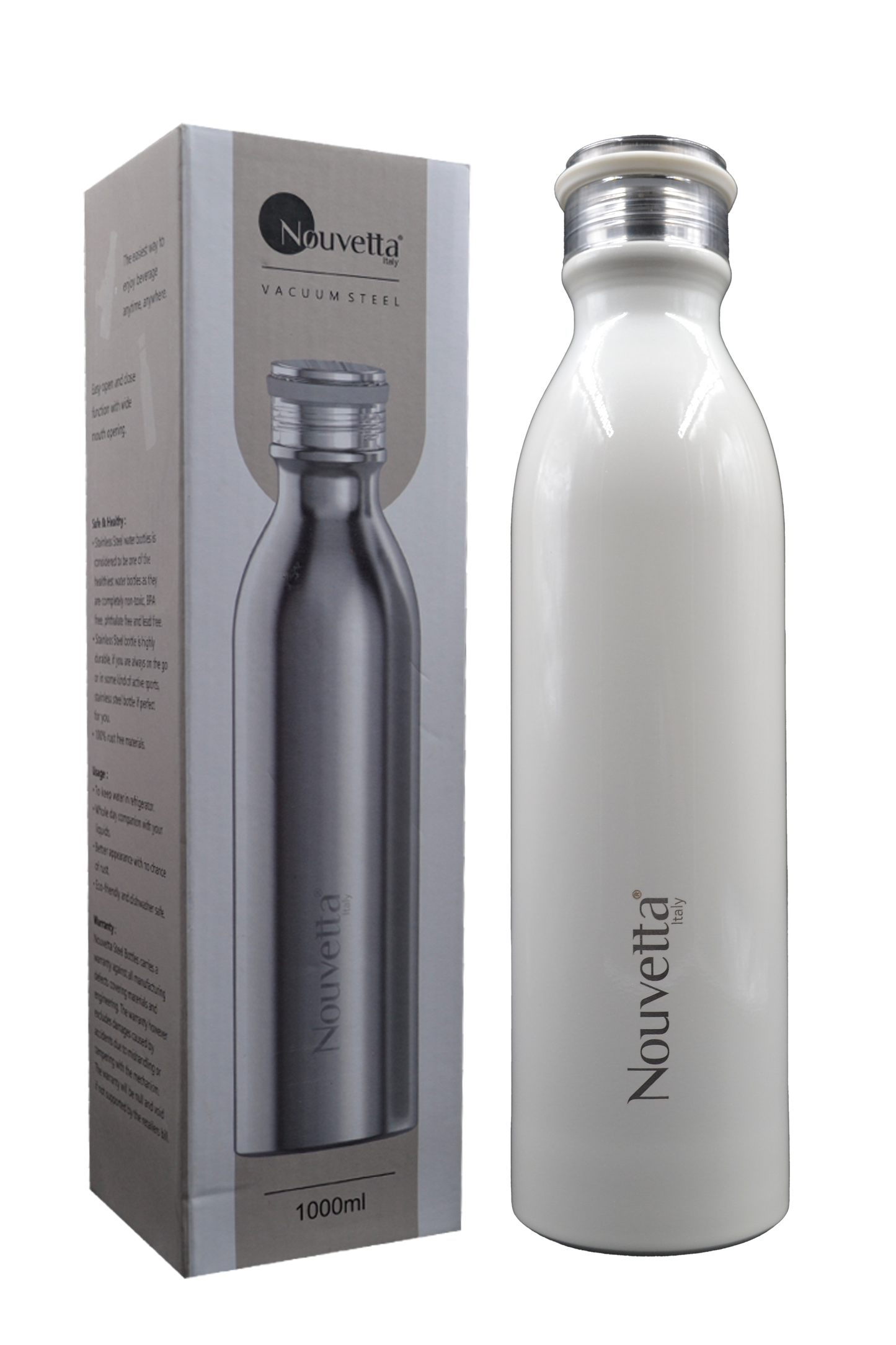 Nouvetta - Indigo Double Wall Bottle 1000 Ml - White