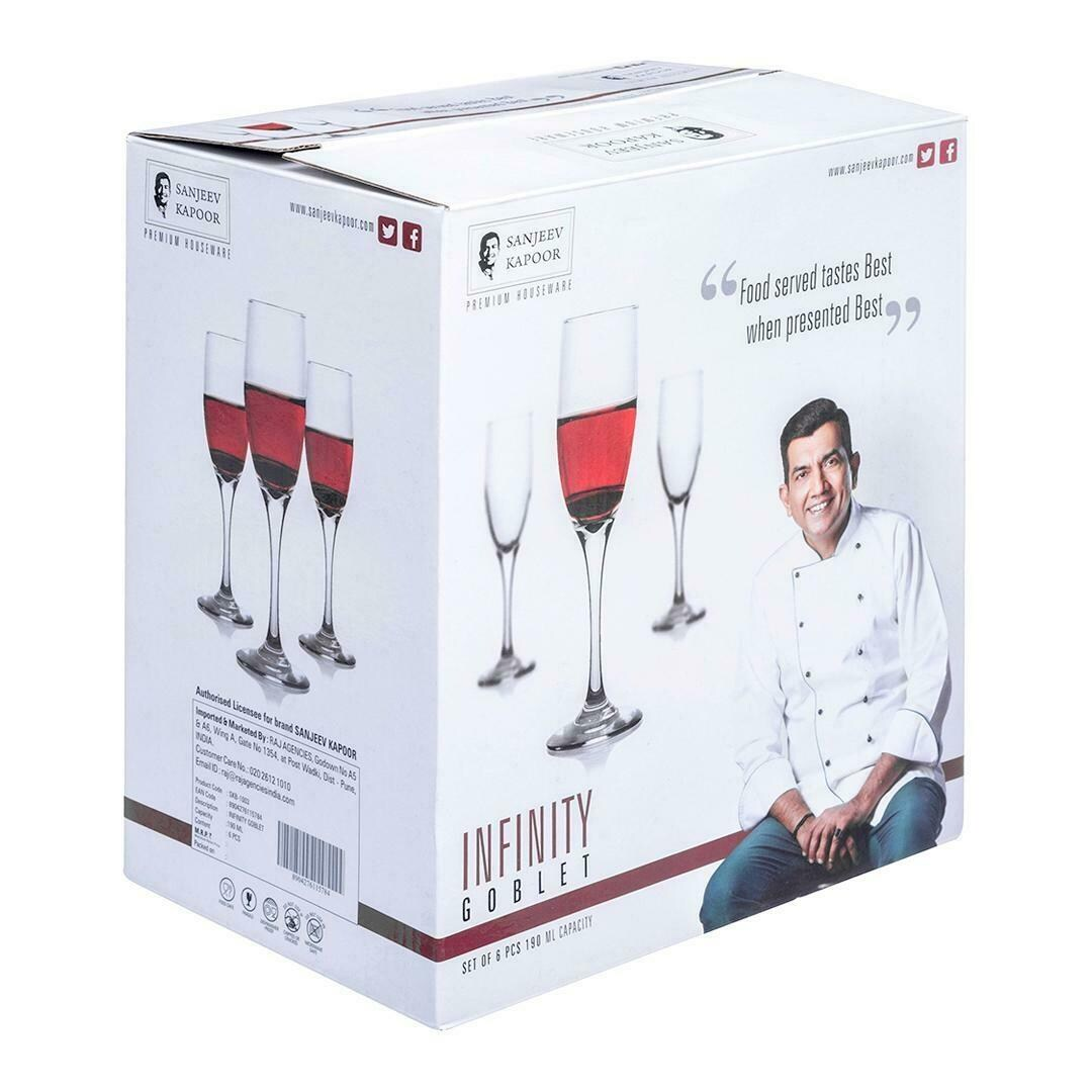 Sanjeev Kapoor - Infinity Goblet 190 Ml Set Of 6 Pcs With Gift Box