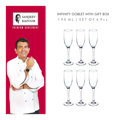 Sanjeev Kapoor - Infinity Goblet 190 Ml Set Of 6 Pcs With Gift Box