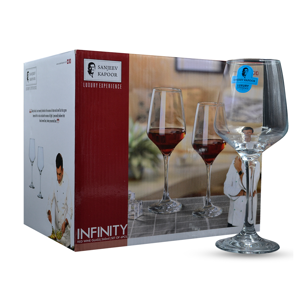 Sanjeev Kapoor - Infinity Goblet 360 Ml Set Of 6 Pcs With Gift Box