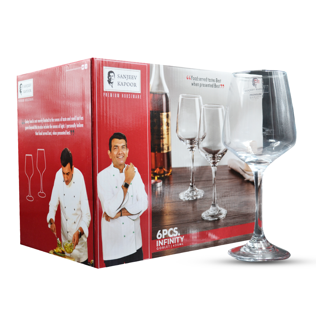 Sanjeev Kapoor - Infinity Goblet 435 Ml Set Of 6 Pcs With Gift Box