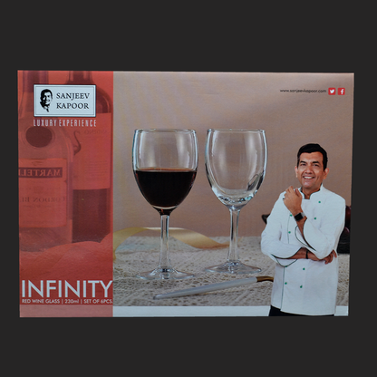 Sanjeev Kapoor - Infinity Red Wine Glass Set of 6 Pcs (230 ML)