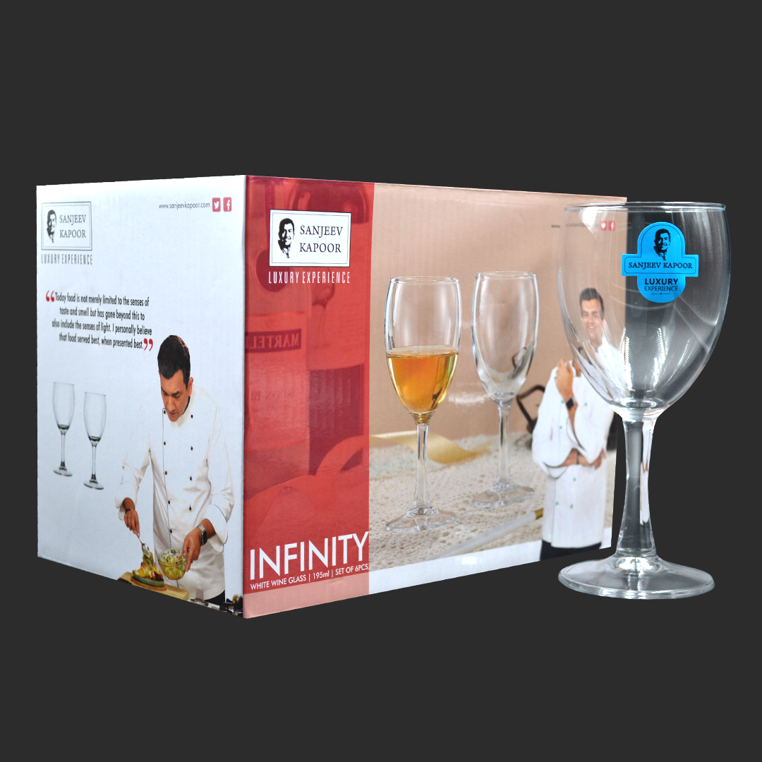 Sanjeev Kapoor - Infinity White Wine Glass Set of 6 Pcs (195 ML)