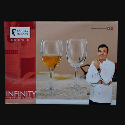 Sanjeev Kapoor - Infinity White Wine Glass Set of 6 Pcs (195 ML)