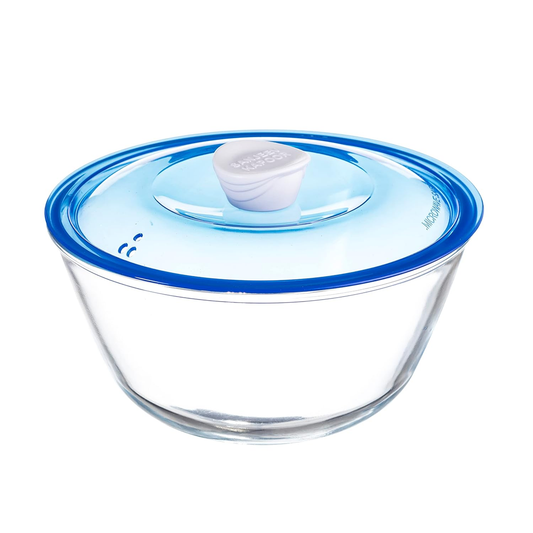 Sanjeev Kapoor - Kingston High Borosilicate Mixing Bowlset Of 2 Pc 1000Ml + 1500 Ml - Blue Lid - With Gift Box