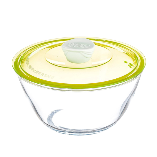 Sanjeev Kapoor - Kingston High Borosilicate Mixing Bowl 1 Pc 1000 Ml - Green Lid- With Gift Box