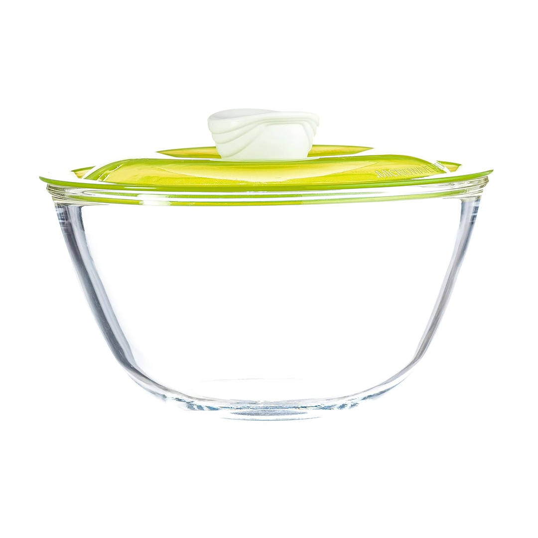 Sanjeev Kapoor - Kingston High Borosilicate Mixing Bowl 1 Pc 1000 Ml - Green Lid- With Gift Box