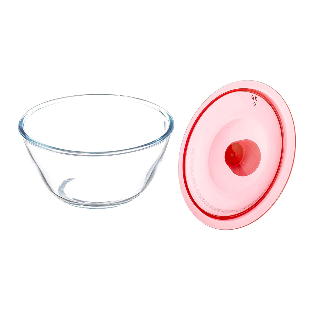 Sanjeev Kapoor - Kingston High Borosilicate Mixing Bowl 1 Pc 1000 Ml - Red Lid- With Gift Box