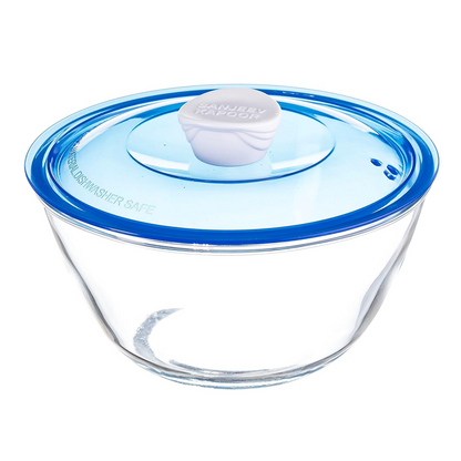 Sanjeev Kapoor - Kingston High Borosilicate Mixing Bowl 1 Pc 1500 Ml - Blue Lid - With Gift Box